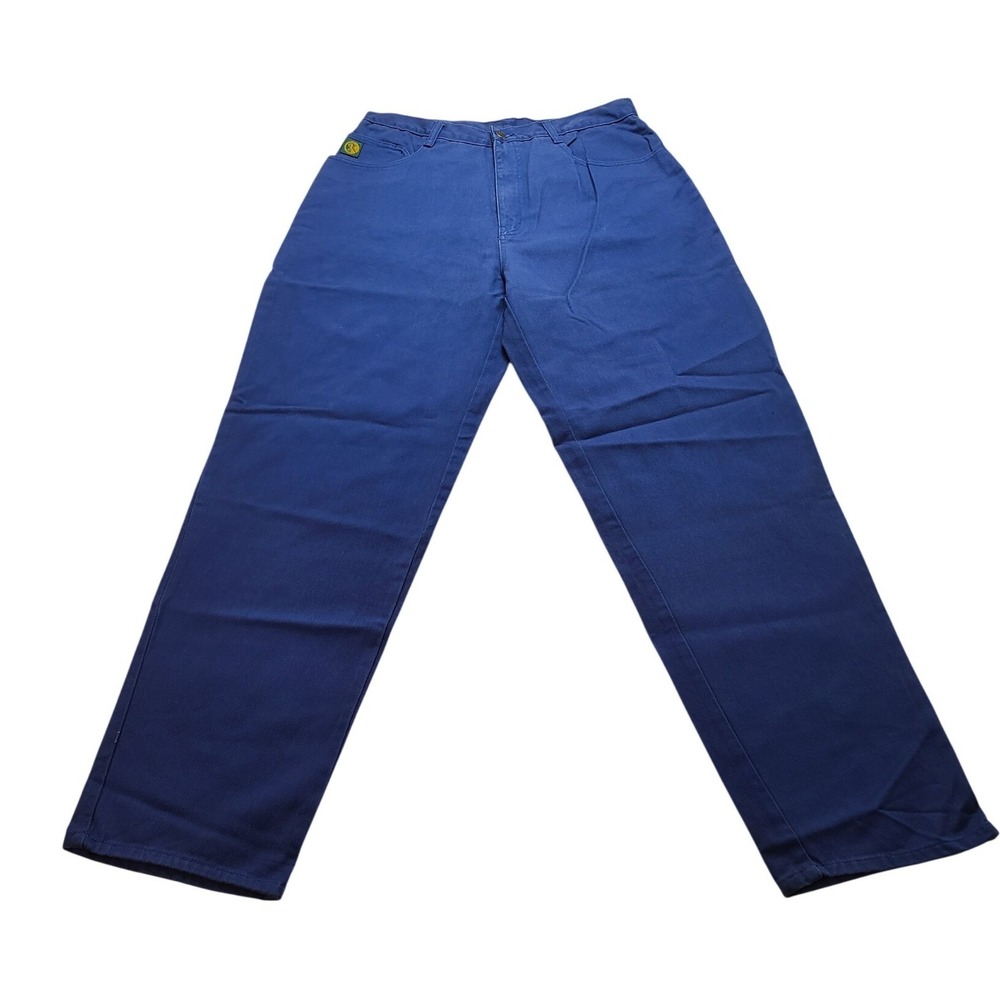 Fresh Threads Blue Cotton Twill Pants‎ Men's 34 High Rise Straight Leg Vintage
